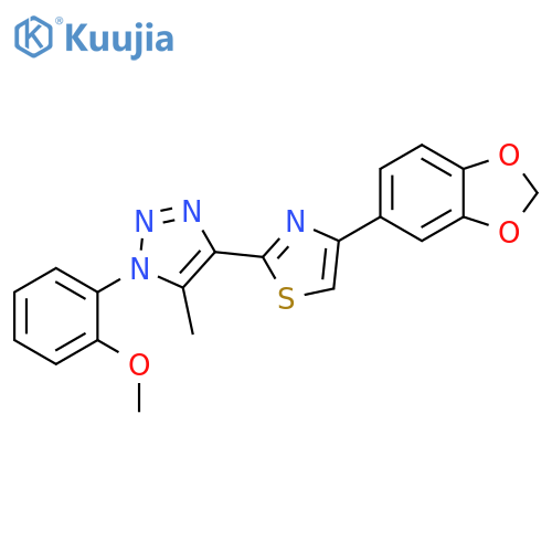 4-[4-(2H-1,3-benzodioxol-5-yl)-1,3-thiazol-2-yl]-1-(2-methoxyphenyl)-5-methyl-1H-1,2,3-triazole structure