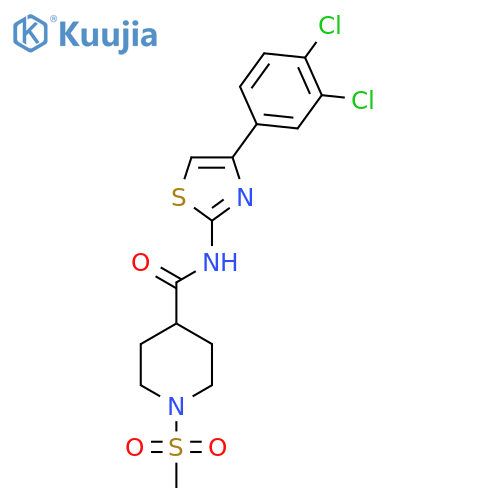 N-[4-(3,4-dichlorophenyl)-1,3-thiazol-2-yl]-1-methanesulfonylpiperidine-4-carboxamide structure
