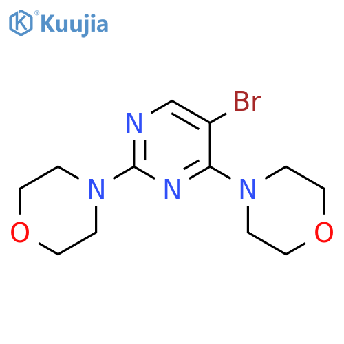 4-5-Bromo-4-(morpholin-4-yl)pyrimidin-2-ylmorpholine structure
