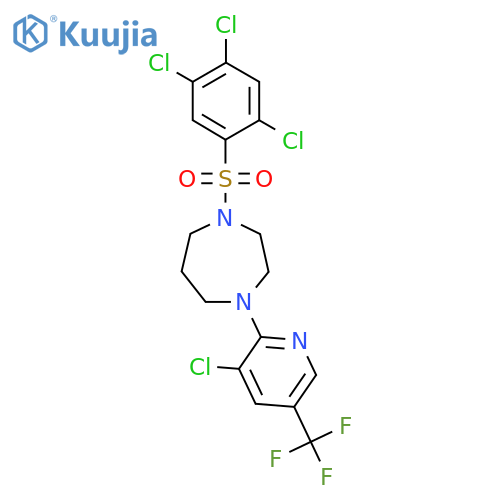 1-[3-chloro-5-(trifluoromethyl)pyridin-2-yl]-4-(2,4,5-trichlorophenyl)sulfonyl-1,4-diazepane structure