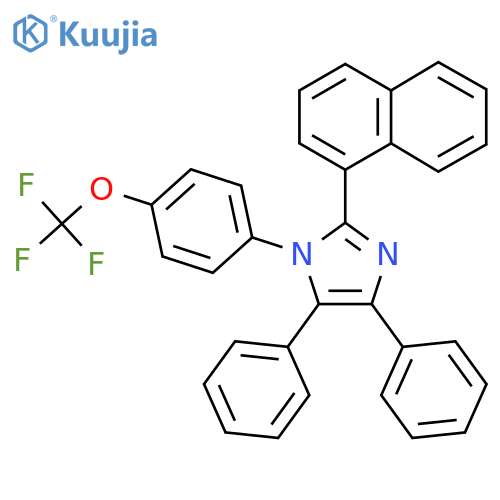 2-Naphthalen-1-yl-4,5-diphenyl-1-[4-(trifluoromethoxy)phenyl]imidazole structure