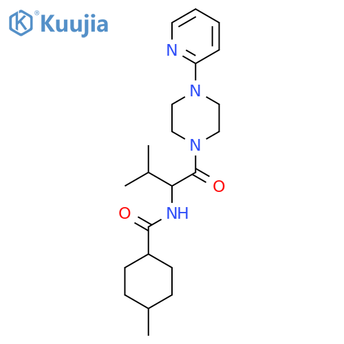 4-methyl-N-{3-methyl-1-oxo-1-[4-(pyridin-2-yl)piperazin-1-yl]butan-2-yl}cyclohexane-1-carboxamide structure