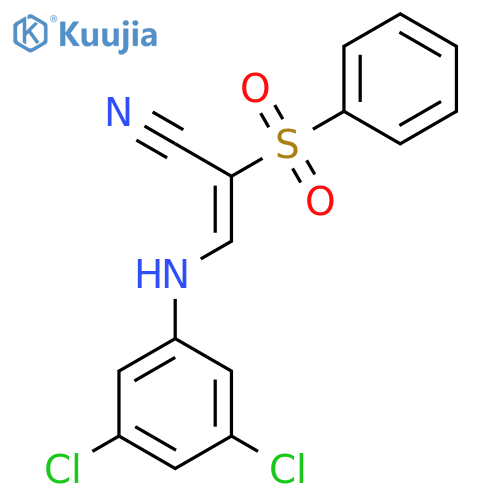 3-((3,5-Dichlorophenyl)amino)-2-(phenylsulfonyl)prop-2-enenitrile structure