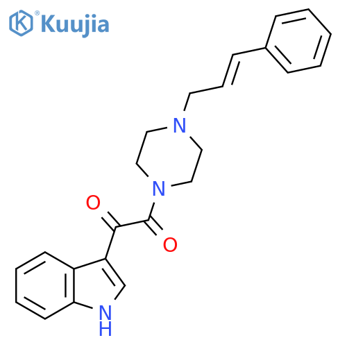 1-Indol-3-yl-2-(4-(3-phenylprop-2-enyl)piperazinyl)ethane-1,2-dione structure
