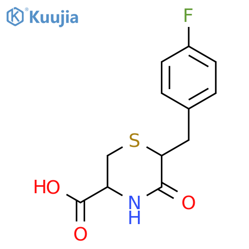 6-[(4-fluorophenyl)methyl]-5-oxothiomorpholine-3-carboxylic acid structure