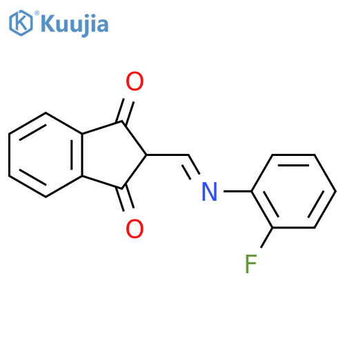 2-(2-Fluorophenyl)aminomethyleneindane-1,3-dione structure