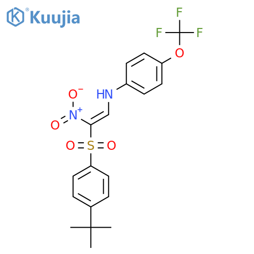 Benzenamine, N-[2-[[4-(1,1-dimethylethyl)phenyl]sulfonyl]-2-nitroethenyl]-4-(trifluoromethoxy)- structure