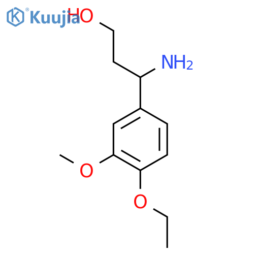 3-amino-3-(4-ethoxy-3-methoxyphenyl)propan-1-ol structure