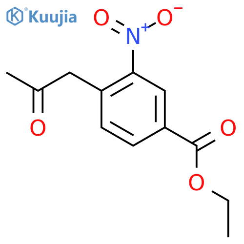 Ethyl 3-nitro-4-(2-oxopropyl)benzoate structure