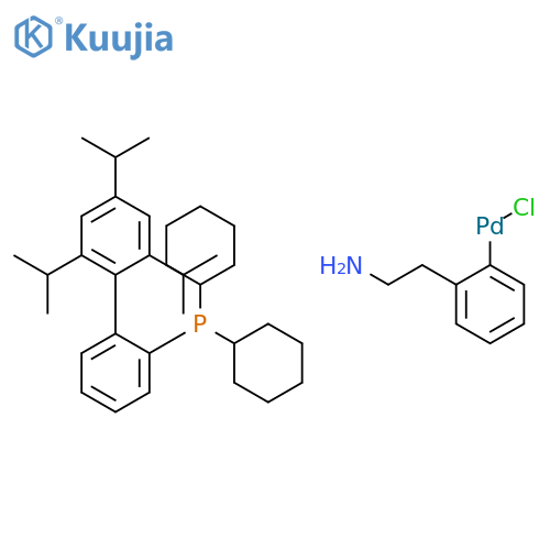 chloropalladium(1+);dicyclohexyl-[2-(2,4,6-triisopropylphenyl)phenyl]phosphane;2-phenylethanamine structure
