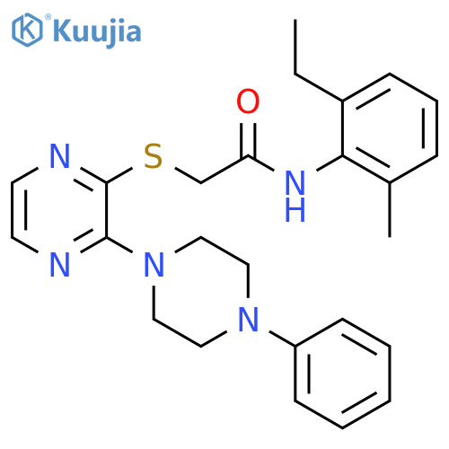 N-(2-ethyl-6-methylphenyl)-2-{[3-(4-phenylpiperazin-1-yl)pyrazin-2-yl]sulfanyl}acetamide structure