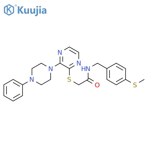 N-{[4-(methylsulfanyl)phenyl]methyl}-2-{[3-(4-phenylpiperazin-1-yl)pyrazin-2-yl]sulfanyl}acetamide structure