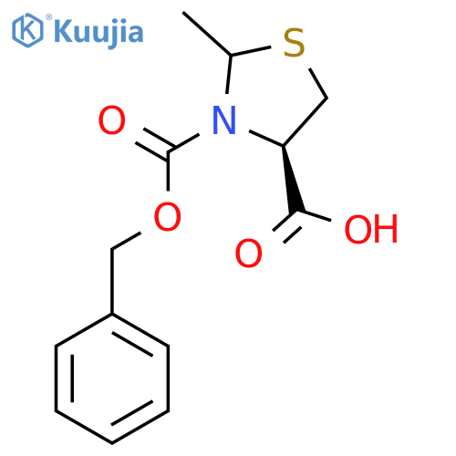 (4R)-3-(benzyloxy)carbonyl-2-methyl-1,3-thiazolidine-4-carboxylic acid structure