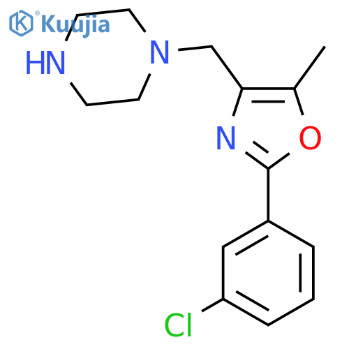 2-(3-Chlorophenyl)-5-methyl-4-(piperazin-1-ylmethyl)oxazole structure