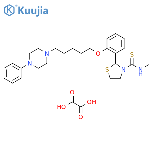 3-Thiazolidinecarbothioamide,N-methyl-2-[2-[[5-(4-phenyl-1-piperazinyl)pentyl]oxy]phenyl]-,ethanedioate structure