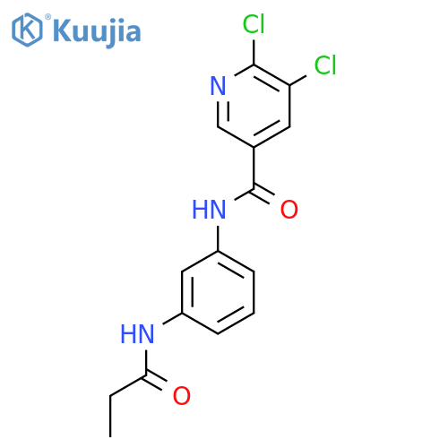 5,6-dichloro-N-(3-propanamidophenyl)pyridine-3-carboxamide structure