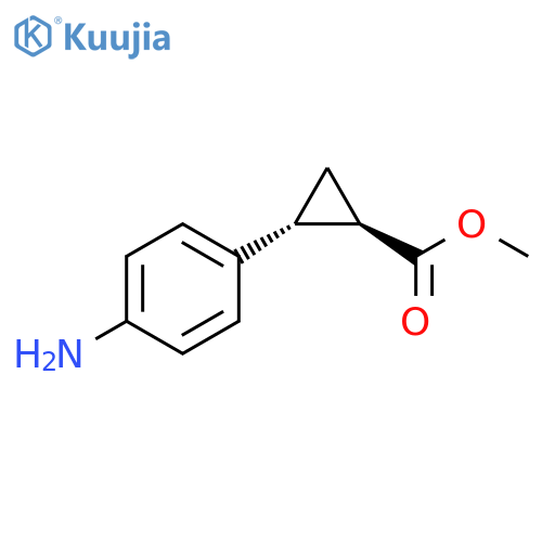 rac-methyl (1R,2R)-2-(4-aminophenyl)cyclopropane-1-carboxylate, trans structure