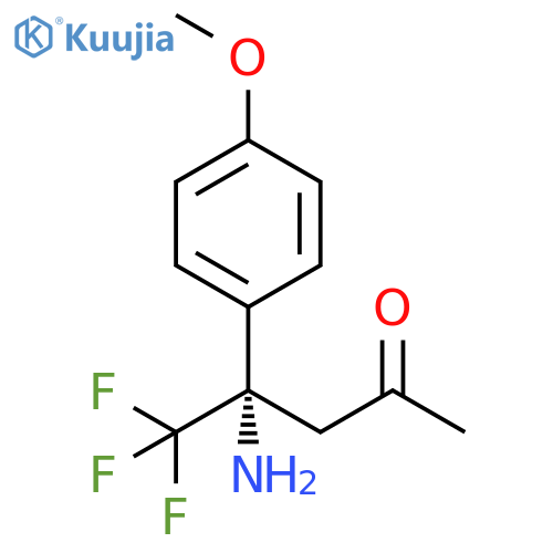 (4S)-4-amino-5,5,5-trifluoro-4-(4-methoxyphenyl)pentan-2-one structure