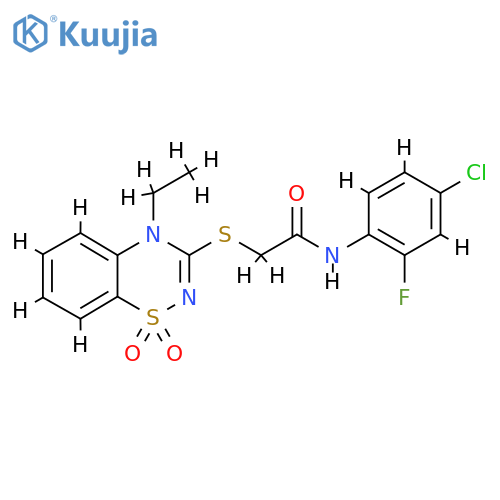 N-(4-chloro-2-fluorophenyl)-2-[(4-ethyl-1,1-dioxo-4H-1lambda6,2,4-benzothiadiazin-3-yl)sulfanyl]acetamide structure