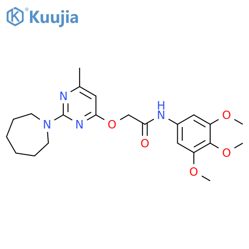 2-{[2-(azepan-1-yl)-6-methylpyrimidin-4-yl]oxy}-N-(3,4,5-trimethoxyphenyl)acetamide structure