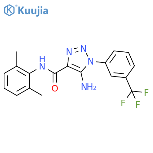 5-amino-N-(2,6-dimethylphenyl)-1-[3-(trifluoromethyl)phenyl]-1H-1,2,3-triazole-4-carboxamide structure