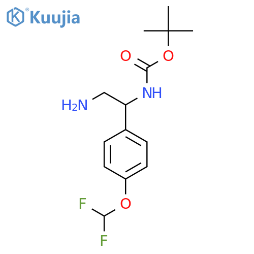 tert-butyl N-{2-amino-1-4-(difluoromethoxy)phenylethyl}carbamate structure