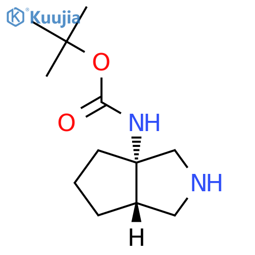 tert-butyl N-[(3aS,6aR)-octahydrocyclopenta[c]pyrrol-3a-yl]carbamate structure
