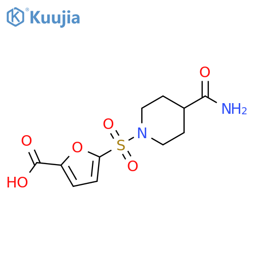 5-[(4-carbamoylpiperidin-1-yl)sulfonyl]furan-2-carboxylic acid structure