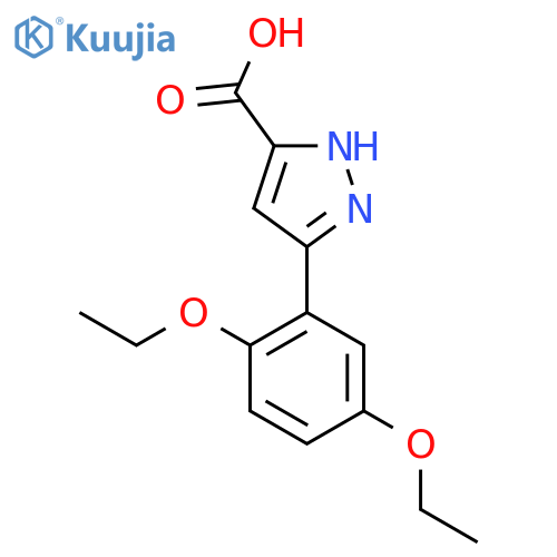 3-(2,5-diethoxyphenyl)-1H-pyrazole-5-carboxylic acid structure