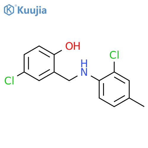 4-chloro-2-[(2-chloro-4-methylanilino)methyl]phenol structure