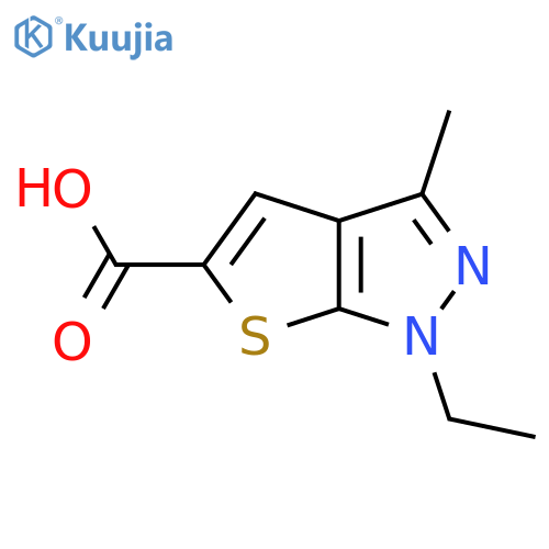 1-ethyl-3-methyl-1H-thieno2,3-cpyrazole-5-carboxylic acid structure