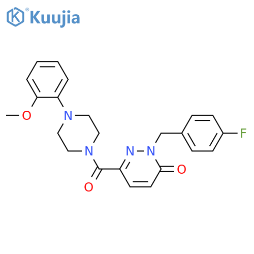 2-[(4-fluorophenyl)methyl]-6-[4-(2-methoxyphenyl)piperazine-1-carbonyl]-2,3-dihydropyridazin-3-one structure