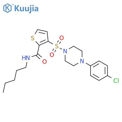 3-{[4-(4-chlorophenyl)piperazin-1-yl]sulfonyl}-N-pentylthiophene-2-carboxamide structure