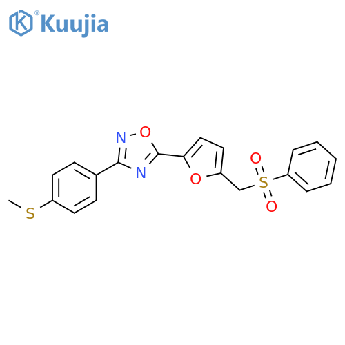 5-{5-[(benzenesulfonyl)methyl]furan-2-yl}-3-[4-(methylsulfanyl)phenyl]-1,2,4-oxadiazole structure