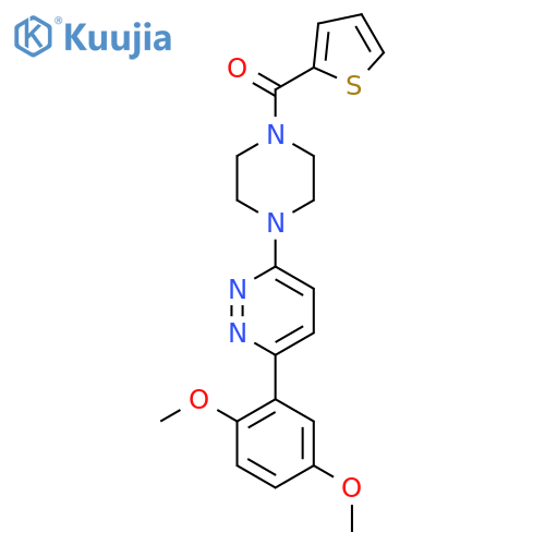 3-(2,5-dimethoxyphenyl)-6-[4-(thiophene-2-carbonyl)piperazin-1-yl]pyridazine structure