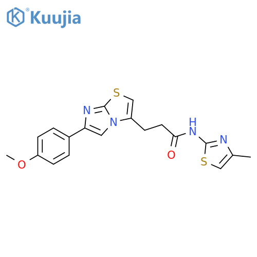 3-[6-(4-methoxyphenyl)imidazo[2,1-b][1,3]thiazol-3-yl]-N-(4-methyl-1,3-thiazol-2-yl)propanamide structure