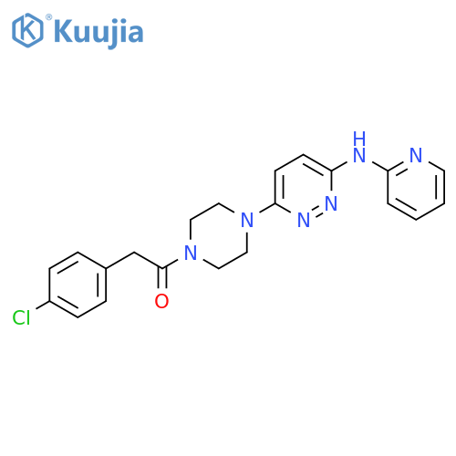 2-(4-chlorophenyl)-1-(4-{6-[(pyridin-2-yl)amino]pyridazin-3-yl}piperazin-1-yl)ethan-1-one structure