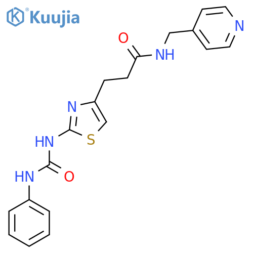 3-{2-[(phenylcarbamoyl)amino]-1,3-thiazol-4-yl}-N-[(pyridin-4-yl)methyl]propanamide structure