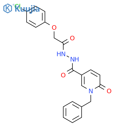 N'-(1-benzyl-6-oxo-1,6-dihydropyridine-3-carbonyl)-2-(4-chlorophenoxy)acetohydrazide structure