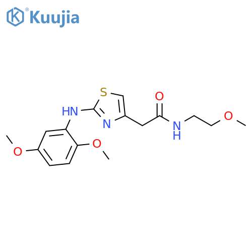 2-{2-[(2,5-dimethoxyphenyl)amino]-1,3-thiazol-4-yl}-N-(2-methoxyethyl)acetamide structure