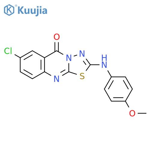 7-chloro-2-[(4-methoxyphenyl)amino]-5H-[1,3,4]thiadiazolo[2,3-b]quinazolin-5-one structure