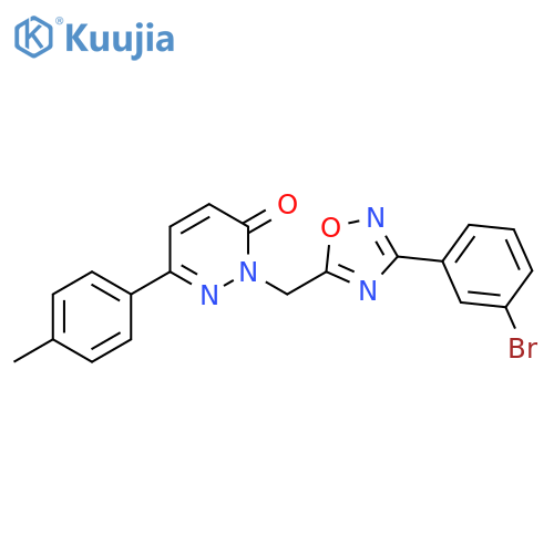 2-{[3-(3-bromophenyl)-1,2,4-oxadiazol-5-yl]methyl}-6-(4-methylphenyl)-2,3-dihydropyridazin-3-one structure