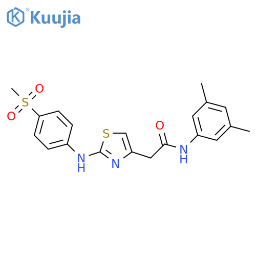 N-(3,5-dimethylphenyl)-2-{2-[(4-methanesulfonylphenyl)amino]-1,3-thiazol-4-yl}acetamide structure