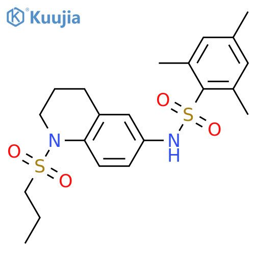 2,4,6-trimethyl-N-[1-(propane-1-sulfonyl)-1,2,3,4-tetrahydroquinolin-6-yl]benzene-1-sulfonamide structure