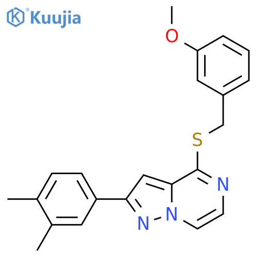 2-(3,4-dimethylphenyl)-4-{[(3-methoxyphenyl)methyl]sulfanyl}pyrazolo[1,5-a]pyrazine structure