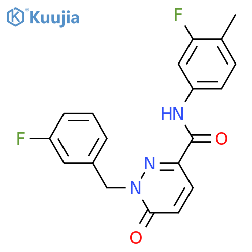 N-(3-fluoro-4-methylphenyl)-1-[(3-fluorophenyl)methyl]-6-oxo-1,6-dihydropyridazine-3-carboxamide structure