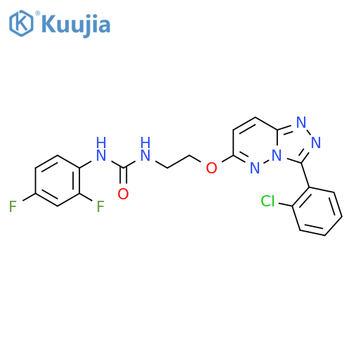 3-(2-{[3-(2-chlorophenyl)-[1,2,4]triazolo[4,3-b]pyridazin-6-yl]oxy}ethyl)-1-(2,4-difluorophenyl)urea structure