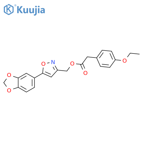 [5-(2H-1,3-benzodioxol-5-yl)-1,2-oxazol-3-yl]methyl 2-(4-ethoxyphenyl)acetate structure