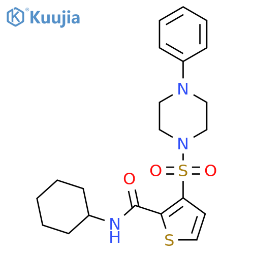N-cyclohexyl-3-[(4-phenylpiperazin-1-yl)sulfonyl]thiophene-2-carboxamide structure