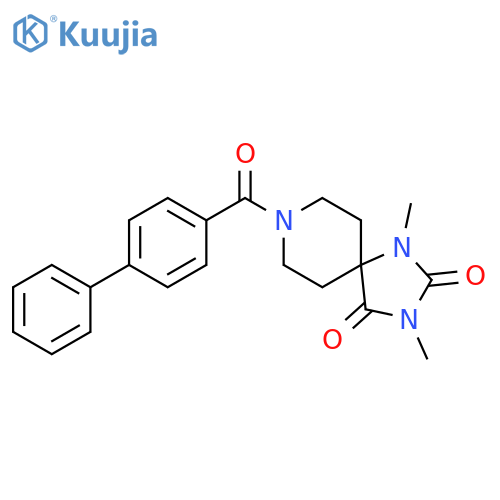 8-{[1,1'-biphenyl]-4-carbonyl}-1,3-dimethyl-1,3,8-triazaspiro[4.5]decane-2,4-dione structure